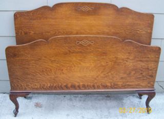 Antique Bed Full Size Headboard and Footboard Only Solid Oak