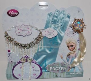  Frozen Elsa Costume Accessories Gloves Light Up Hair Clip Dress Up