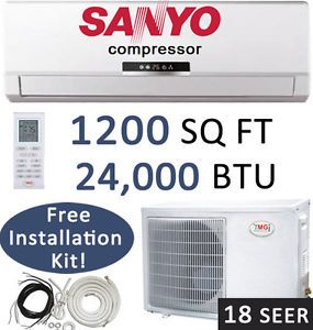 24000 BTU Ductless Mini Split Air Conditioner Heat Pump 18 SEER Sanyo Compr