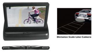 New Pyle 4 3'' Pop Up Stealth Monitor w License Plate Backup Camera Kit System