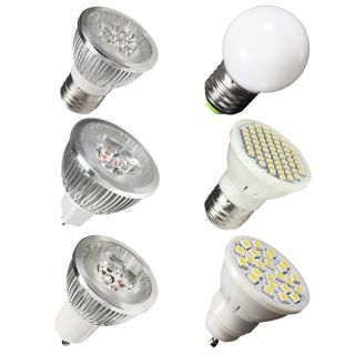 100 New 3W 4W 9W GU10 MR16 E27 LED High Power SMD Spot Light Lamp Bulb 110 220V