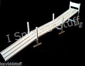 Handcrafted Amish Wooden Wood Toy Race Car Track w 4 Ramps Over 7 Feet Long Fun