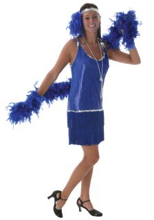 Royal Blue Sequin Fringe Flapper Dress