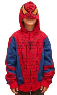 Marvel Comics Spiderman Costume Zip Up Hoodie Boys Sizes 4 and Up