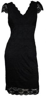 Mythia New Black Stretch Lace Evening Dress Size 8 10 12 14 16 18