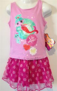 Girls Lalaloopsy Top Shirt and Skirt Pink Set Sizes 4 5 6 7 8