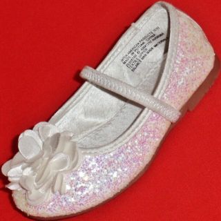 New Girl's Toddler's Multi KK Audrina White Glitter Mary Jane Fashion Dress Shoe