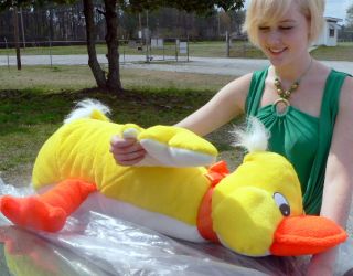 Giant Stuffed Yellow Duck 3 Feet Long Easter Big Plush Stuffed Made in The USA