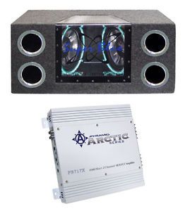 2 Pyramid BNPS102 10" 1000W Car Subs Box Subwoofers Bandpass 2 Channel Amp Kit