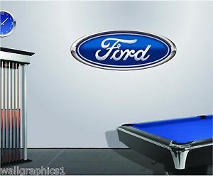 Ford Logo 3 ft Long Removable Wall Graphic Sticker Vinyl Decal Man Cave Home