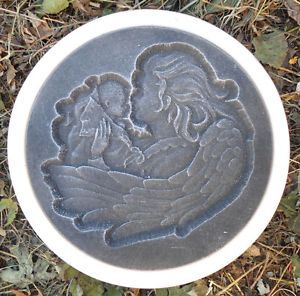 Angel w Baby Mother Child Stepping Stone Plastic Garden Casting Mold Mould