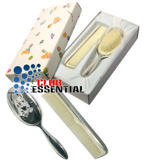 Kids Children Babies Silver Plated Comb and Brush Gift Set