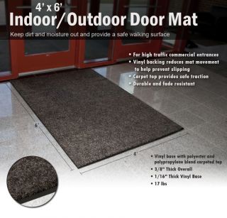 4 x 6 Commercial Grade Entrance Door Mat Indoor Outdoor Foot Entry Rug Carpet