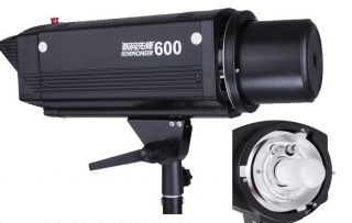 1200W Photo Studio Flash Lighting Kit 2X600W Adjustable Strobe Fan Cooled Light