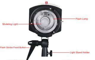 1200W Photo Studio Flash Lighting Kit 2X600W Adjustable Strobe Fan Cooled Light