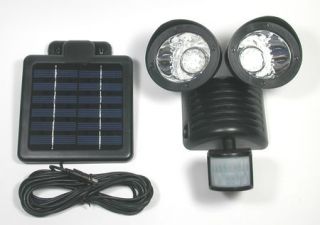 2 Pack Motion Sensor Solar Security Spot Flood LED Light Black 