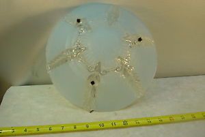 Vintage Glass 10" Blue Clear Glass Ceiling Light Fixture Lamp Shade Globe Cover