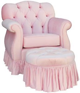 Angel Song Aspen Pink Tufted Empire Adult Rocker Glider Chair Ottoman Set New