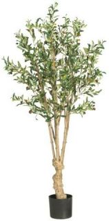 Nearly Natural Artificial 5 ft Olive Silk Tree Mediterranean Style Decor