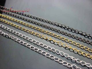 Lots 30 50 100pcs Silver Gold Hematite Plated Curb Chain Finding 47cm S47CM