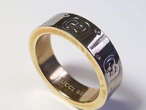 Beautiful Ladies Heavy 18ct Gold Plated Solid Silver Gucci Wedding Band Ring