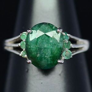 Natural Emerald Ring White Gold