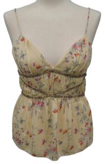 Badgley Mischka • Silk Floral Print Blouse Camisole Top • Size 10 •