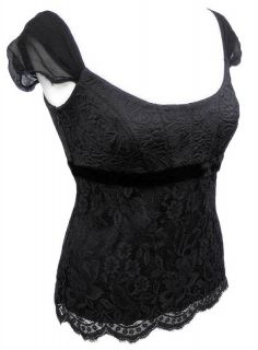 Elie Tahari • Black Embroidered Lace Elia Blouse Top • • Medium • $328 00