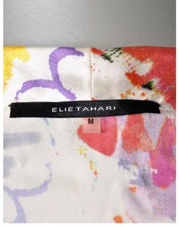Elie Tahari • Bright Floral Print Stretch Silk Charmeuse Dress • Medium • New