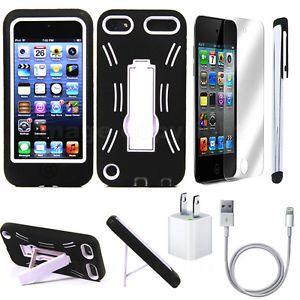 Hybrid Stand Apple iPod Touch 5 5th Case 5 in 1 Charger Stylus Screen Cable