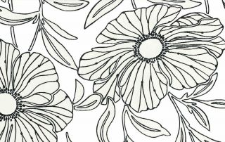 Kenneth James Modern Pearlized Black White Floral Wallpaper Rolls FD53477 D RS