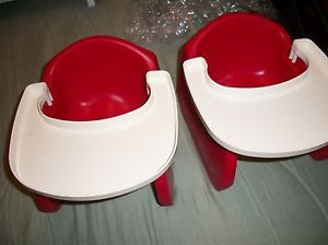 Bitty Baby Booster Seat High Feeding Chair Red Retired Set of 2 for Twins