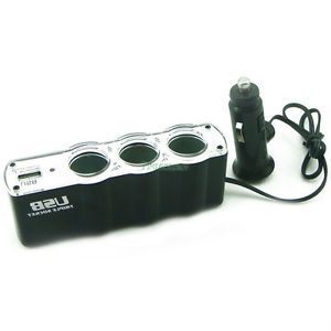 Muti 1TO3 Car Cigarette Lighter Socket Power Adapter Plug DC 12V 24V 1 USB Port