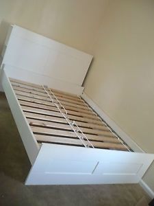 Queen Size Bed Frame Headboard with Storage Compartment