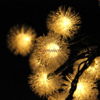 New 5M 16ft 20 LED Warm White Balls Solar Fairy String Lights for Party USA SHIP