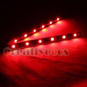2X Red 15cm 6" Car Motorcycle Decorative SMD LED Strip Turn Signal Tail Light