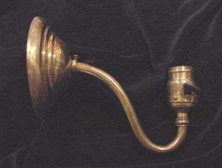 Early Brass Wall Light Fixture with General Electric Socket with Mica Insulator
