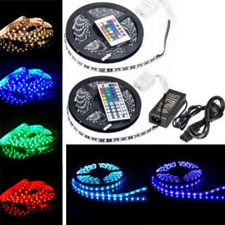 5M 5050 RGB SMD Waterproof 300 LED PCB Black LED Light Strip 24 44Key 5A Power
