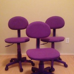 1 x Cute Purple Fabric Home Office Armless Desk Dorm Swivel Task Chair ZIP75025