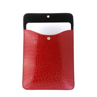 Red Crocodile Leather Pouch Case Cover PC Apple iPad 2