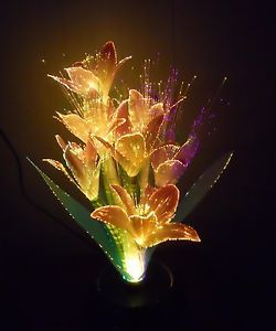 Orchid Floral Color Changing Fiber Optic Potted Lamp Novel Home Decor Light 45cm