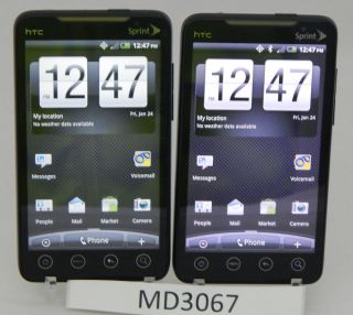 HTC EVO 4G 1GB White Sprint Smartphone Used Qty 2 MD3067 821793006730