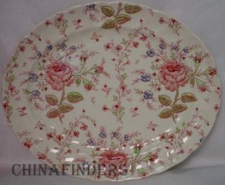 Johnson Brothers China Rose Chintz Pink Oval Platter