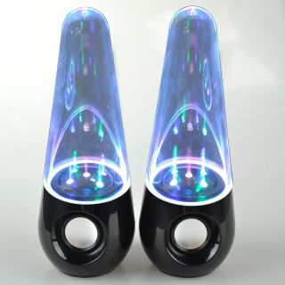 Black LED Light Fountain Water Dancing Music USB Speakers for PC Laptop Phone