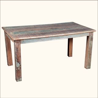 Rustic Reclaimed Wood Distressed 40 Square Kitchen Dining Table   180323446 Rustic Reclaimed Wood Distressed Kitchen Dining Table  