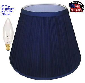 Made in USA Dark Navy Blue New Chandelier Small Lamp Shade Lampshades Pleated