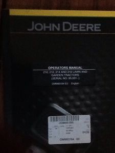 John Deere 210 212 214 and 216 Lawn and Garden Tractors Operator's Manual