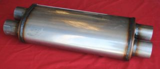 Full Boar Max Flow SS Muffler 2 5" Dual Inlet 2 5" Dual Outlet