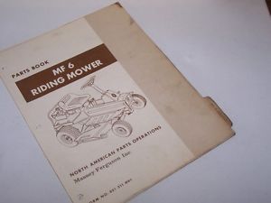 MF 6 MF6 Riding Lawn Mower Tractor Massey Ferguson Parts Book Manual Catalog