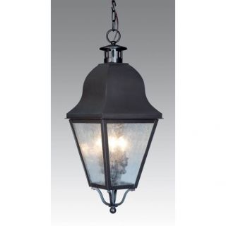 New 3 Light Colonial Outdoor Pendant Lamp Lighting Fixture Bronze Clear Glass